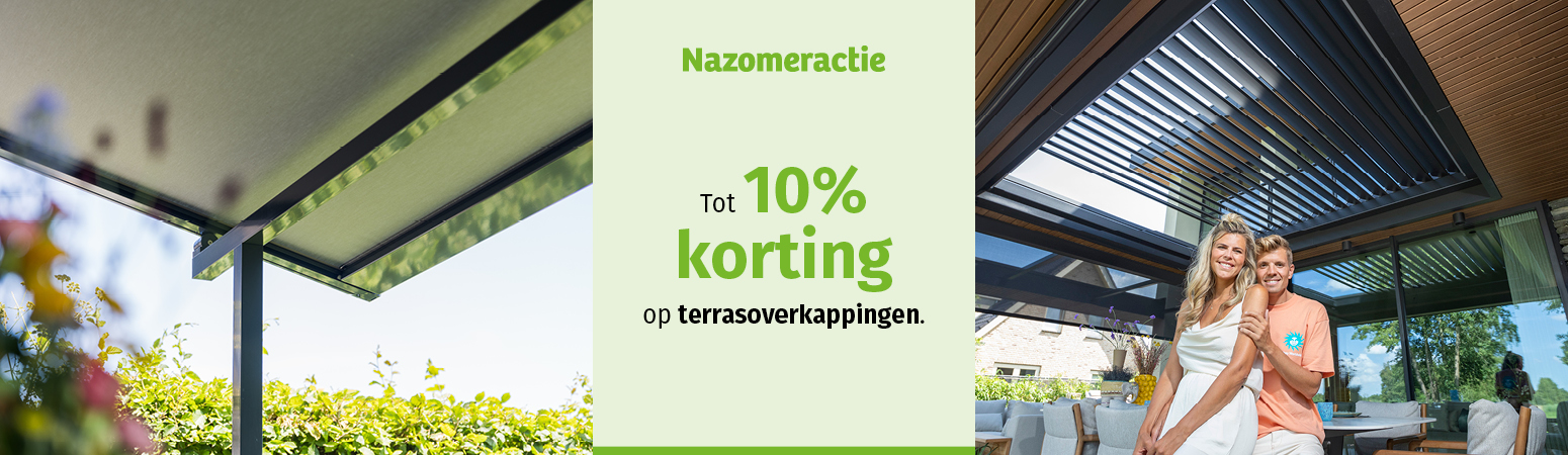 Nazomeractie terrasoverkappingen